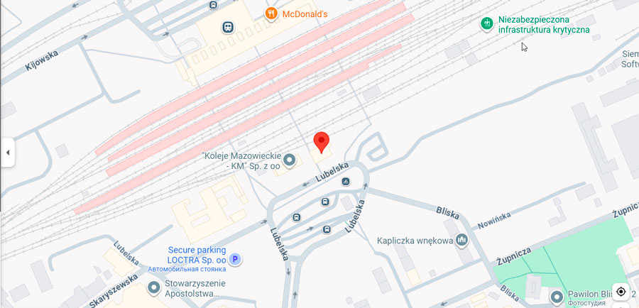 Карта: Dworzec Autobusowy Warszawa Wschodnia (Lubelska)