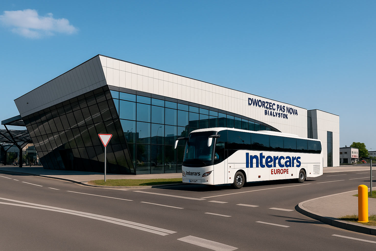 Автовокзал Белосток (Dworzec Autobusowy Białystok): фасад, перроны и зона высадки