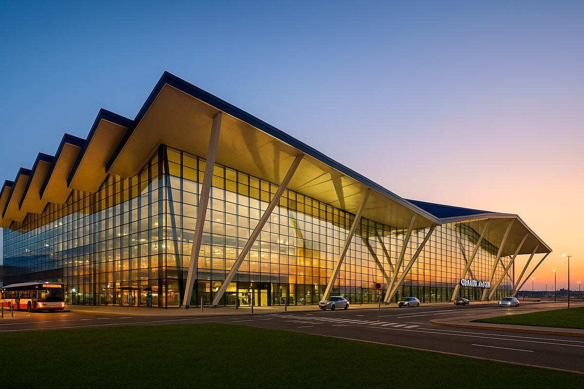Аэропорт Гданьска: остановка Port Lotniczy и автобус в сторону центра