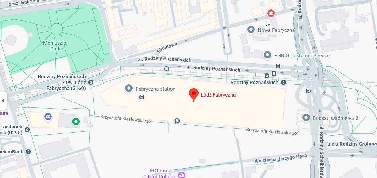 Карта автовокзала Лодзь Фабричная