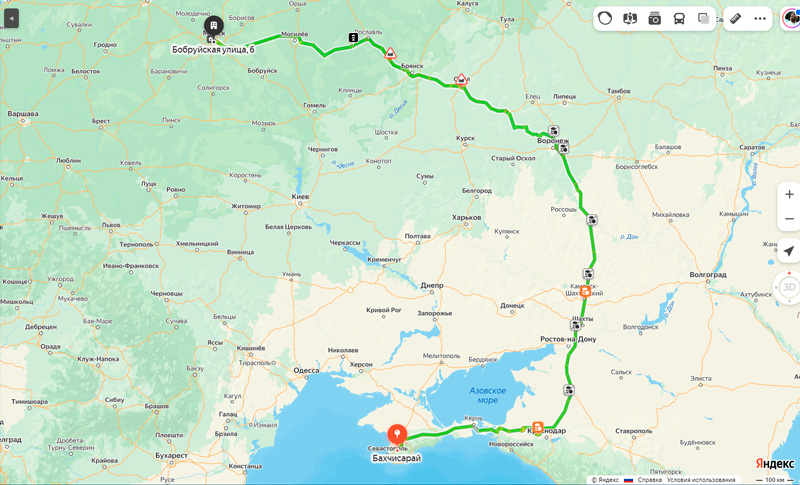 маршрут автобуса Бахчисарай - Минск