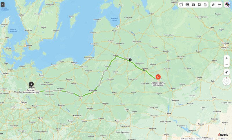 маршрут автобуса Бобруйск - Берлин