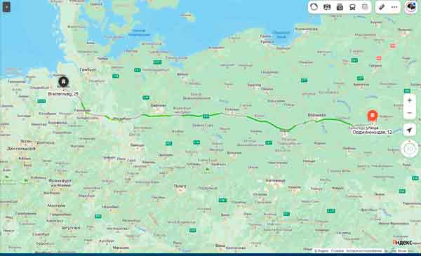 маршрут автобуса Брест Бремен