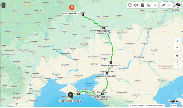 маршрут автобуса Брянск Ялта