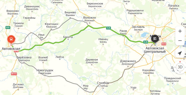 маршрут автобуса Лида Минск