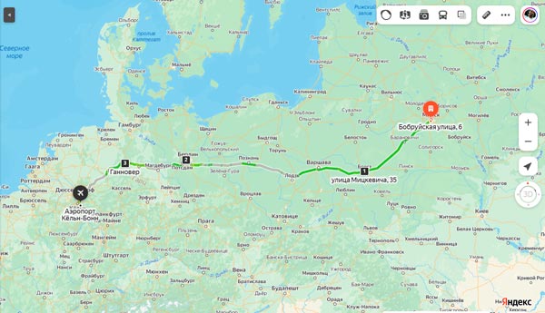 маршрут автобуса Минск - Кёльн