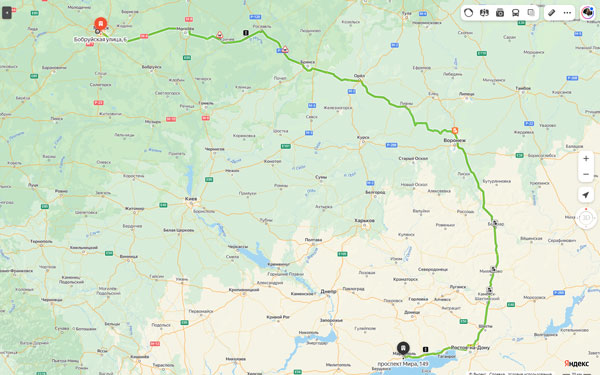 маршрут автобуса Минск - Мариуполь