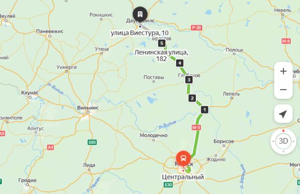 маршрут автобуса Псков Даугавпилс