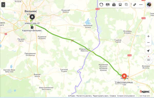 маршрут автобуса Ошмяны Вильнюс