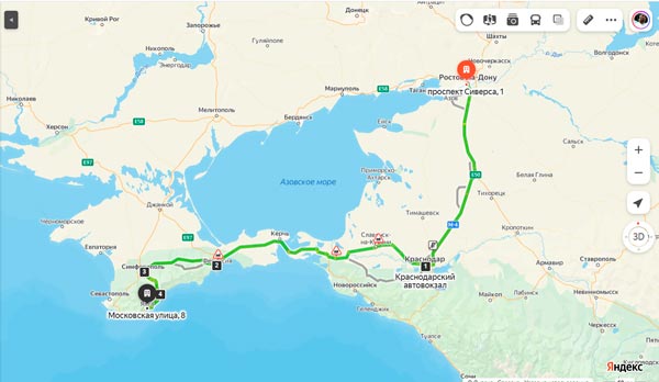 маршрут автобуса Ростов-на-Дону Ялта