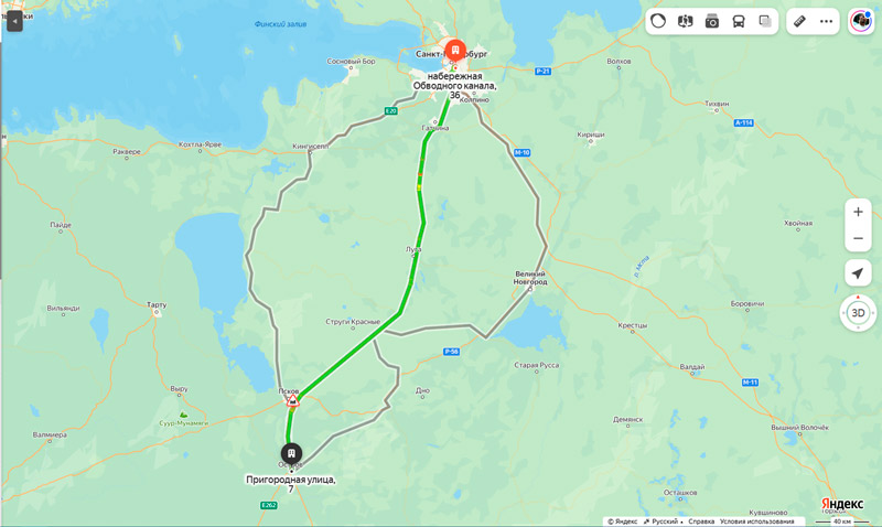 маршрут автобуса Санкт-Петербург - Остров