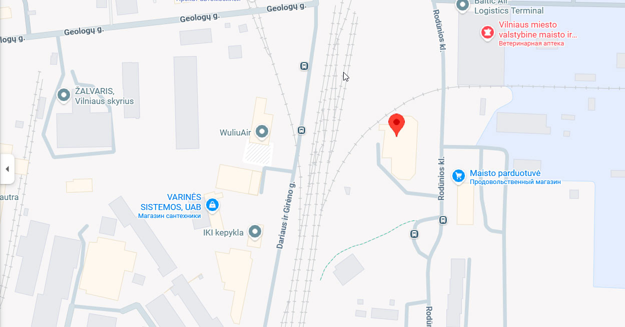 Карта: Vilnius Airport, Rodūnios kelias 2 — зона Drop-off/Pick-up