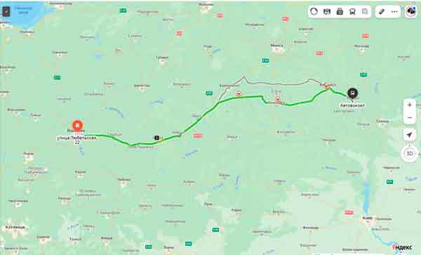 маршрут автобуса Варшава Жлобин
