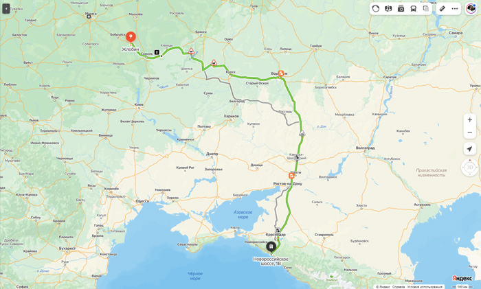 маршрут автобуса Жлобин - Джугба